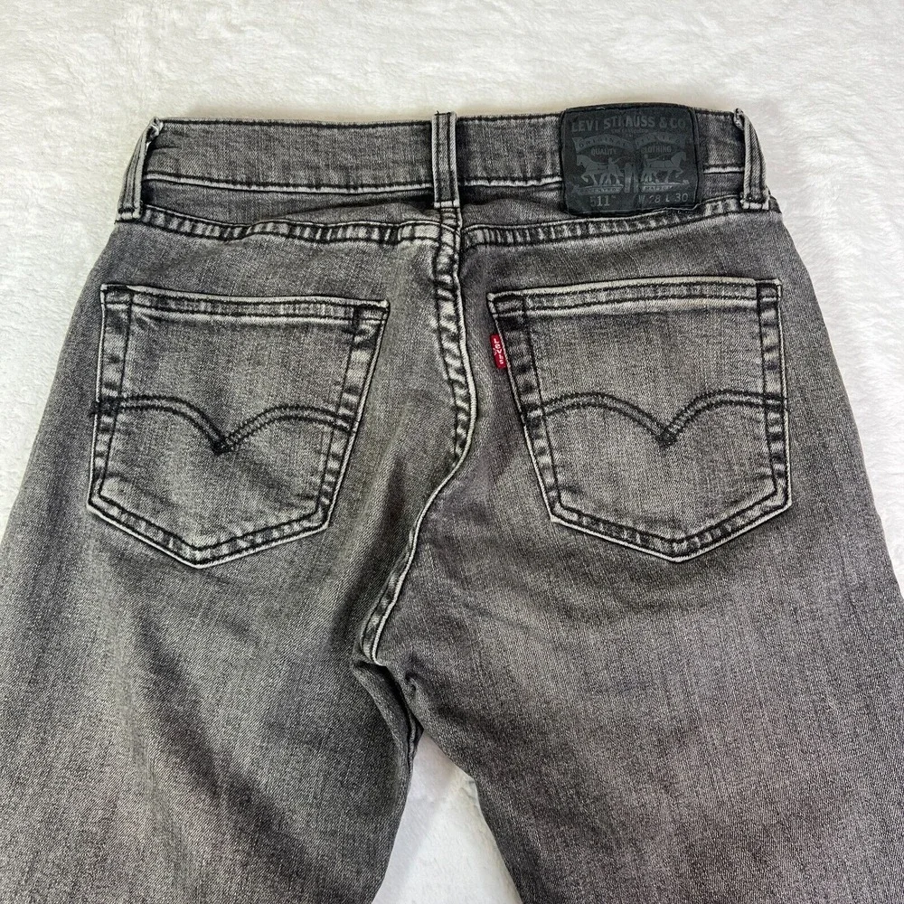 Levis 511 Jeans 28x30 (Fit 26x28)‎ Black Denim Pant Slim Fit Dark Casual Western